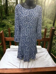 NWT Sportsgirl long sleeve , floral mini,ruffle hemline,round neckline,size 14 - Picture 1 of 11