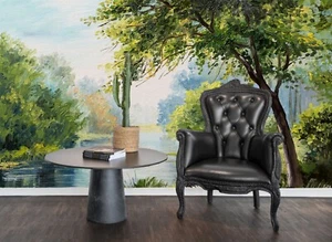 3D Forest Sky River Landscape Self-adhesive Removeable Wallpaper Wall Mural - Picture 1 of 11