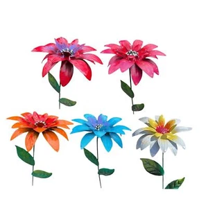 Iron Flower Garden Stake Garden Flowers Stick Floral Arrangement Spring Decor - Picture 1 of 17