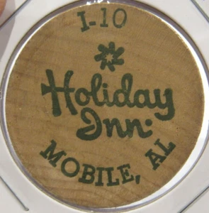 Vintage Holiday Inn Mobile, AL Holz Nickel - Token Alabama Hotel Motel - Bild 1 von 2