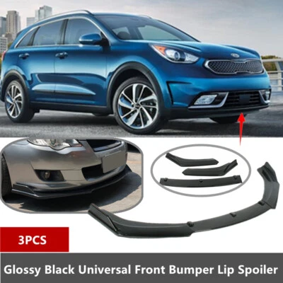 Add-on Universal Fit For 2017-2021 Kia Niro Front Bumper Lip Spoiler Splitter Foto 1 de 4