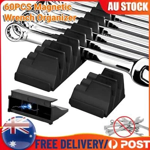60PC Magnetic Wrench Organizer Adjustable Modular Wrench Rack Tool Box Organizer - Picture 1 of 8
