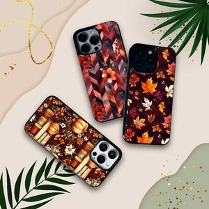 BOOKS AUTUMN LEAVES PATTERN PHONE CASE COVER FOR IPHONE SAMSUNG GOOGLE PIXEL - Picture 1 of 8