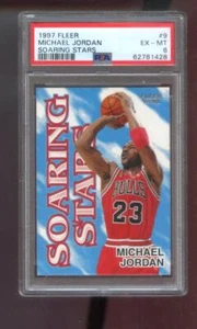 Tarjeta Fleer Soaring Stars #9 1997-98 Michael Jordan PSA 6 clasificación 97-98 NBA INSERT - Imagen 1 de 2