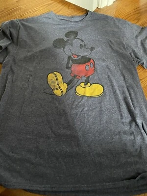 L Hombre Mickey Mouse, Camiseta Disney Personaje Azul Marino, Disney World Foto 1 de 2