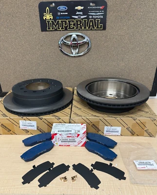 2003-2009 LEXUS GX470 NUEVO OEM ROTORES DE FRENO TRASERO OEM KIT DE PASTILLAS Y CUÑAS Foto 1 de 4