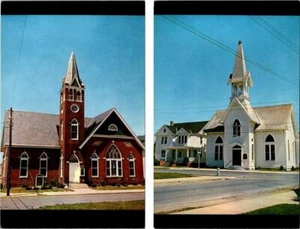 2 ~ Postkarten Harrington, DE Delaware TRINITY & ASBURY METHODIST CHURCHES Kent Co - Bild 1 von 5