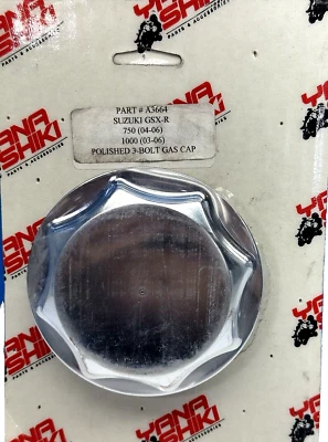 NUEVO Yana Shiki SUZUKI GSX-R 750 (04-06) 1000 (03-06) Tapa de gas cromada 3 pernos envío y devolución sin Foto 1 de 4