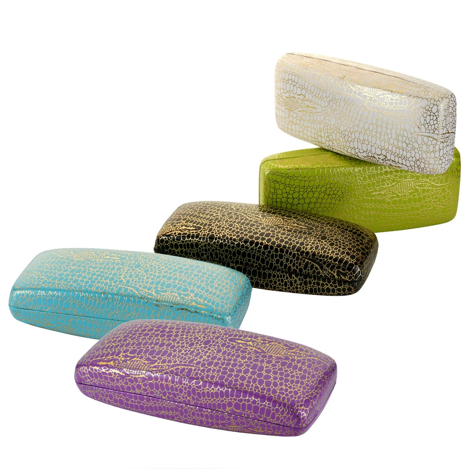 optical hard Eyewear Case Large Metallic Crocodile texture cases in 5 colours.