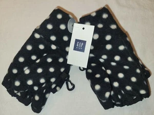 Gap Kids Flip Top Fleece Gloves Polka Dot Size Small Black White FREE SHIPPING! - Picture 1 of 5