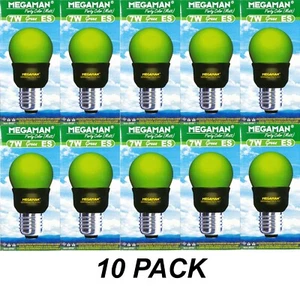 10 x GREEN Coloured Party Festoon Light Globes 7W E27 Screw Bulbs Lamps CFL - Picture 1 of 3