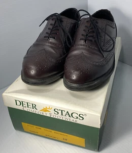 DEER STAGS Shoes BANKER Burgundy 8.5 Vintage 1990 Kentech Comfort - Picture 1 of 9