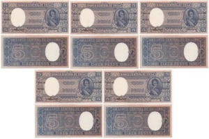 Chile - 5 pcs x 5 Pesos 1958 - 1959 aUNC Pick 119(1) Lemberg-Zp - Picture 1 of 2