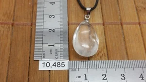 Pendentif goutte CRISTAL DE ROCHE + cordon reglable mineraux pierre roulée reiki - Picture 1 of 1
