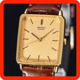 Vintage 1985 [N-MINT] SEIKO CHARIOT 7431-5100 New Band Square Tank Shape Watch