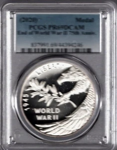 2020 WWII 75th Anniversary medal PCGS PR69 DCAM Free Shipping - Picture 1 of 2