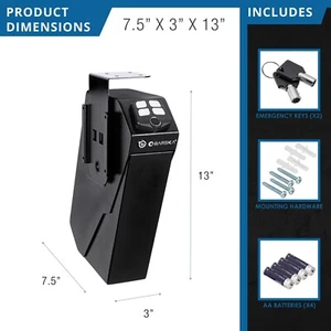 Barska Quick Access Biometric Keypad Handgun Desk Safe AX13092 - Picture 1 of 10