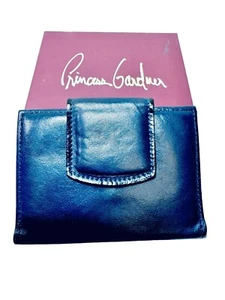 Princess Gardner Vinage Spectrum Navy Full Grain Leather Credit Card Case New - Picture 1 of 11