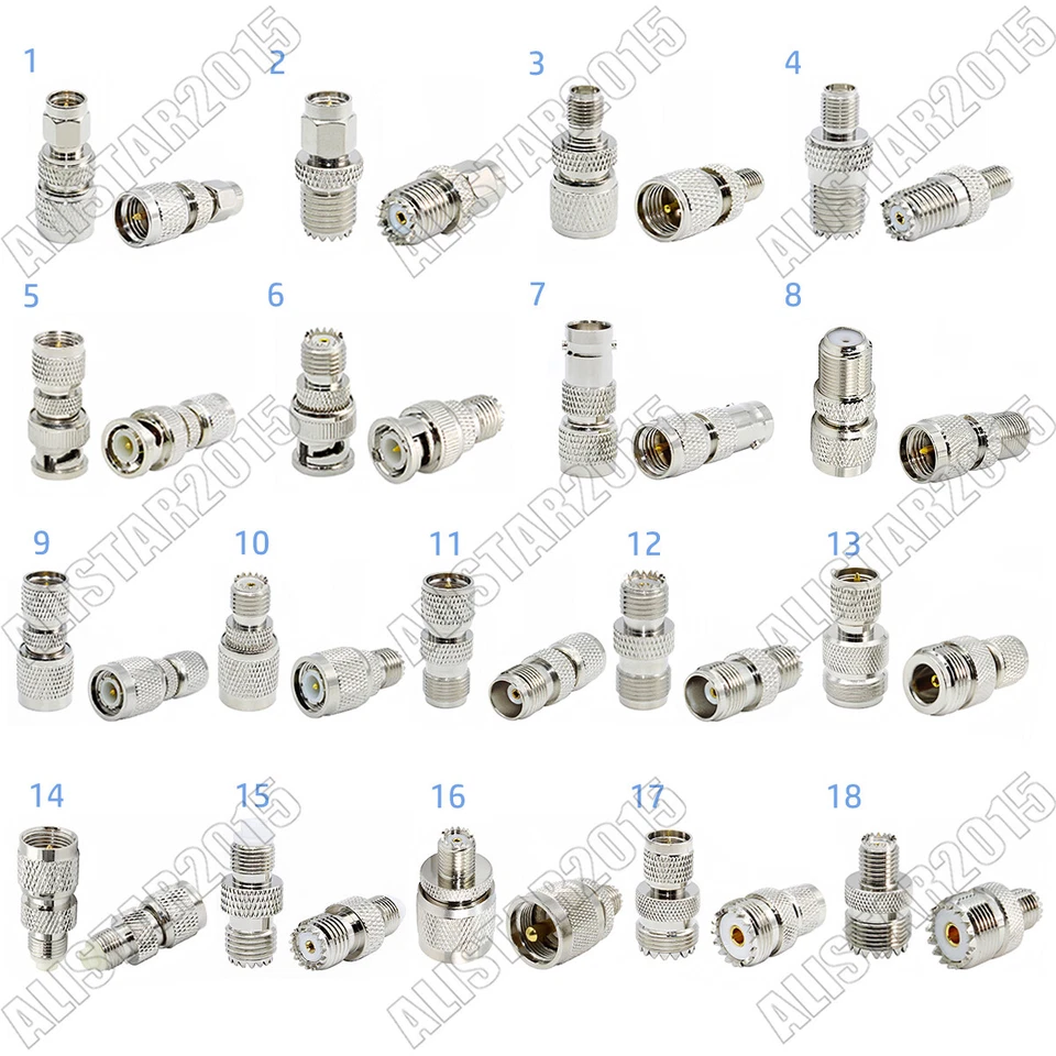 1x Mini UHF to SMA BNC F TNC N FME UHF PL259 SO239 Male Female Adapter Connector - Image 1 of 1