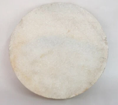 Original Antiguo Tallado a Mano Blanco Mármol Chapati Placa Rodante Flor Arte Foto 1 de 4