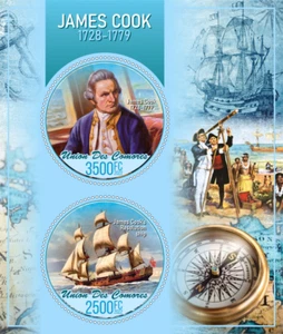 Stamps . James Cook Ships 8 sheets perforated NEW 2024 year - Picture 1 of 8