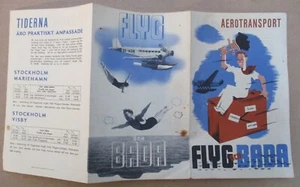 ABA AB Flugverkehr Swedish Air Lines frühe Passagier Reiseinformationen 1938 - Bild 1 von 2