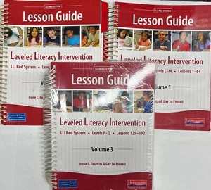Fountas Pinnell Red System Leveled Literacy Intervention Lesson Guide Vol 1 2 3 - Picture 1 of 1