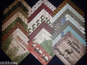 12x12 Scrapbook Papier Winter Weihnachten Familie Urlaub Rustikal Weihnachtsbäume 40 - Bild 1 von 12