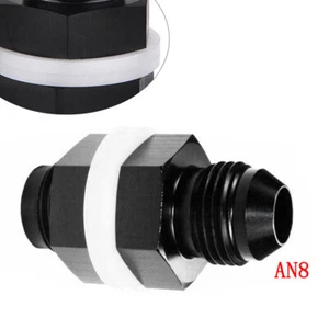 8 AN AN8 Flare Fuel Cell Bulkhead Fitting With Washer Black - Picture 1 of 4