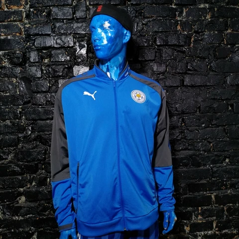 Leicester City The Foxes Training Jacket With Zipped Blue Puma  Mens Size XXL Cover
