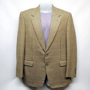 Men's Lanvin Paris Check Blazer Jacket Wool Cashmere Beige Size UK 40R / EU 50R - Picture 1 of 17