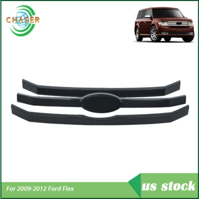 For Ford Flex 2009 10-2012 3Pcs Plastic Black New Front Upper Grille Bar Insert - Изображение 1 из 4