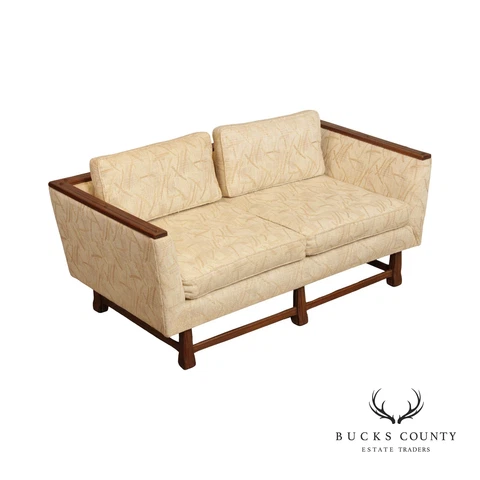 Brandt Ranch Oak Vintage Upholstered Cube Loveseat Cover