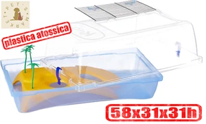 KLEO Tartarughiera Acquario per Tartarughe con Coperchio Terrario in Plastica - Foto 1 di 6