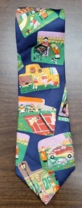 Don Loper Beverly Hills  Men's Tie Silk  - Sunday A Day Off - The American Scene - Picture 1 of 10