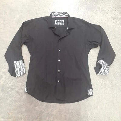 Camisa masculina formal casual manga longa Avenue 21 X-Grande preta  - Imagem 1 de 4