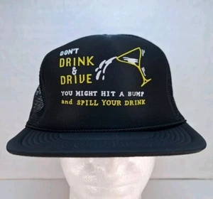 De colección Divertido Licor Camionero Sombrero Gorra Malla Snapback Negro "No bebas y conduzcas" - Imagen 1 de 8