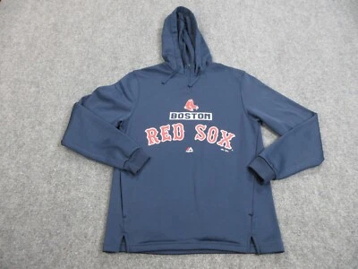 Boston Red Sox Sweater Mens Medium Blue Hoodie Pocket Logo MLB Baseball Majestic - Image 1 of 4