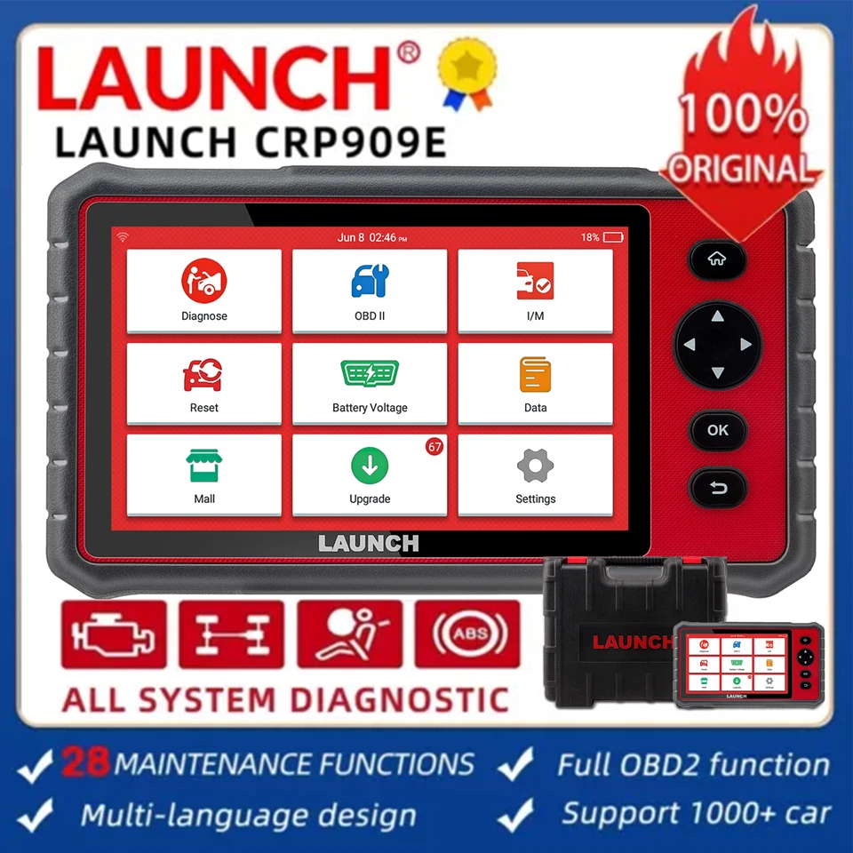 Launch X431 CRP909E CRP909X Professional OBD2 Car Diagnostic Tool OBD Scanner TPMS SAS - Image 1 of 4