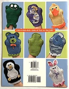 Bath Mitts Scrubby Wash Cloth Puppet Crochet Patterns Book Duck Penguin Frog +++ - Picture 1 of 2