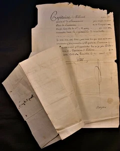 LOUIS XV AUTOGRAPH - MARINE COAST GUARD CAPTAINCY OF ST MARTIN DE BREHAL - 1759 - Picture 1 of 12