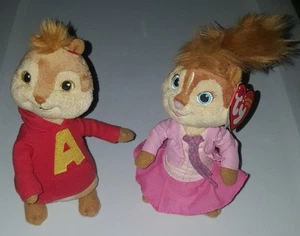 Lot 2 TY Beanie Babies Alvin & The Chipmunks Brittany Chipette 11" Plush - Picture 1 of 4