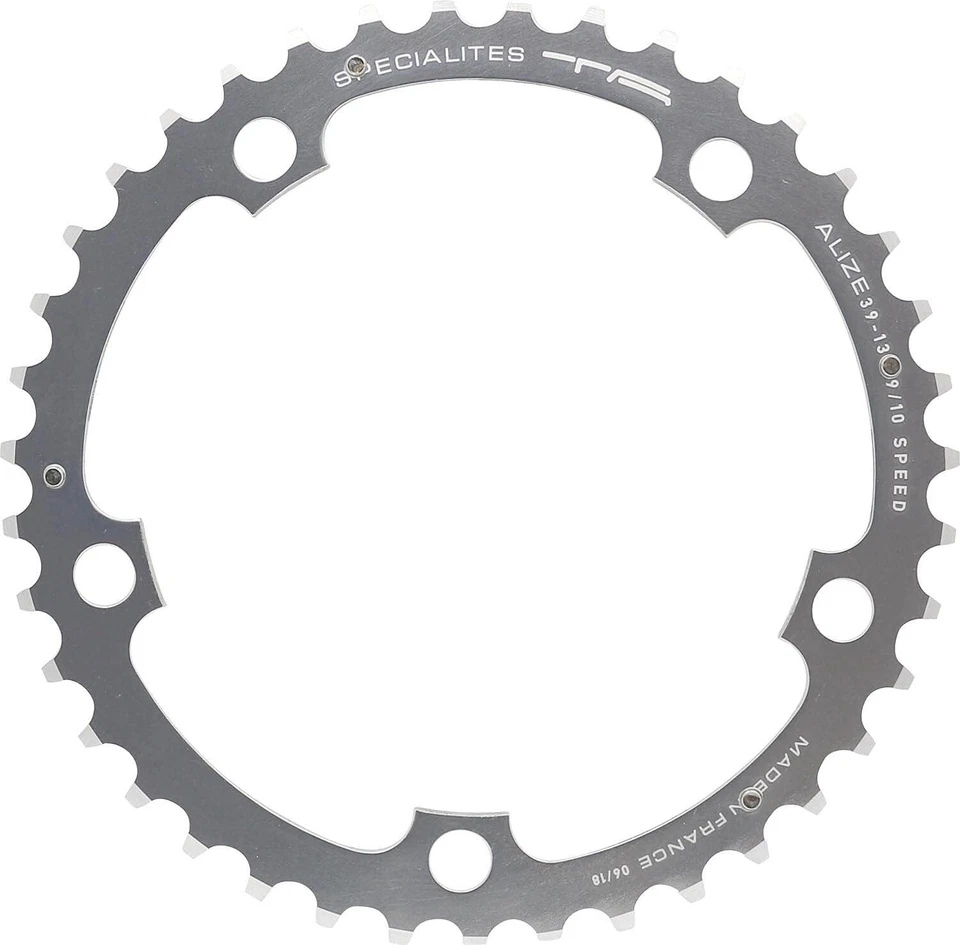 TA Alize Triple 130mm BCD 5 Arm Middle Chainring - Silver - 9 / 10 / 11 Speed - Image 1 of 1