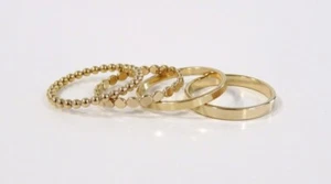Anillo de oro, anillo lleno de oro, juego de anillos de oro, anillo de oro grueso, anillo de cuentas, conjunto F - Imagen 1 de 2