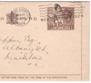 GB 1924 WEMBLEY FDC 1½d Letter-Card EXHIBITION Stationery First Day Cover MA1921 - Picture 1 of 9
