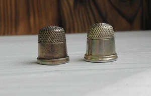 Lot 2 Antique Soviet Empire Thimbles Silver 875 20th Century - Picture 1 of 5