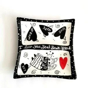 With Love Joanne Delomba For Lotus Ceramic Tray Dish 10x10 I Love You Yeah - Picture 1 of 10