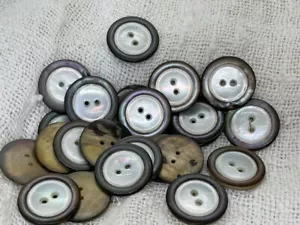 24 Vintage Abalone Pearl Buttons w White MOP Inserts - Picture 1 of 7