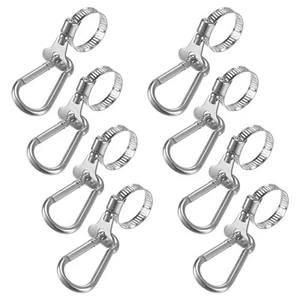 8-Pack FlagPole Ring 0.7-1.1 Inch, Adjustable FlagPole Clip With FlagPole Clamp - Picture 1 of 7