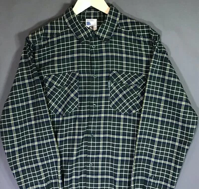 Camisa manga larga de poliéster franela a cuadros verde azul Salomon talla: mediana Foto 1 de 4